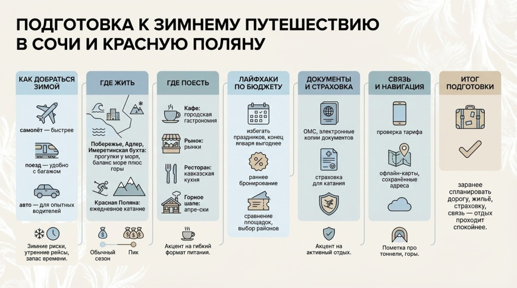 Подготовка к зимнему путешествию в Сочи