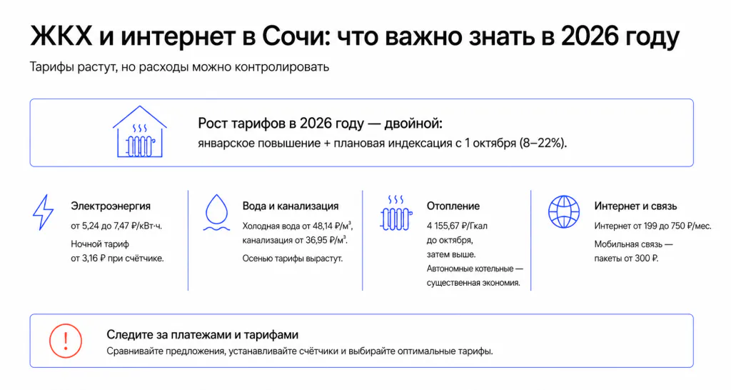 Коммунальные услуги и интернет в Сочи