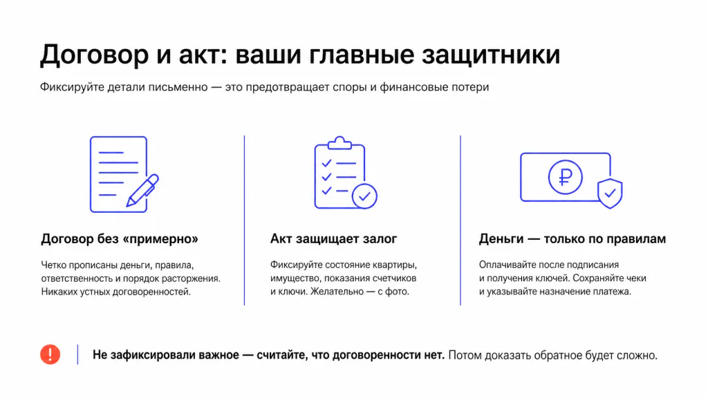 Что обязательно зафиксировать в договоре и акте Что обязательно зафиксировать в договоре и акте