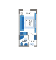 Студия №196, 24.6000 м²