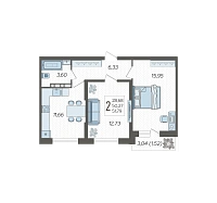 2-комнатная квартира №183, 51.7900 м²