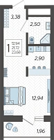Студия №75, 24.0000 м²
