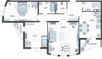 3-комнатная квартира №277, 110.7900 м²