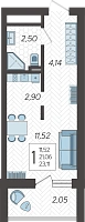 Студия №96, 23.1100 м²