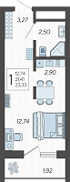 Студия №183, 23.5000 м²