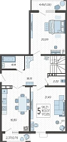 5-комнатная квартира №356, 170.8500 м²
