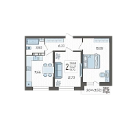2-комнатная квартира №8, 51.7900 м²