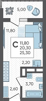 Студия №79, 25.3000 м²