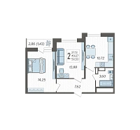 2-комнатная квартира №130, 50.5000 м²