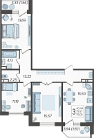 3-комнатная квартира №1750, 79.0500 м²