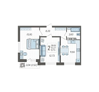 2-комнатная квартира №168, 51.7900 м²