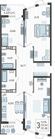 3-комнатная квартира №212, 92.4800 м²