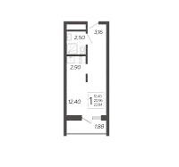 Студия №76, 23.1000 м²