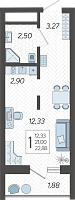 Студия №74, 23.2000 м²