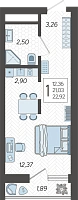Студия №266, 22.9200 м²