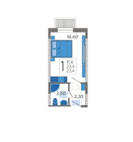 Студия №2, 24.4000 м²
