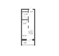 Студия №74, 23.2000 м²