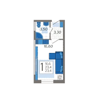 Студия №1, 24.9000 м²