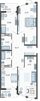 3-комнатная квартира №254, 92.4800 м²