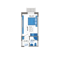 Студия №197, 24.1000 м²