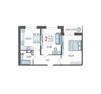 2-комнатная квартира №249, 49.7600 м²
