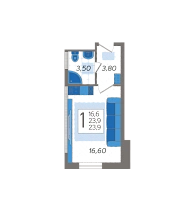 Студия №202, 23.9000 м²