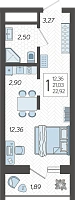 Студия №170, 22.9200 м²