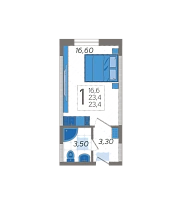 Студия №8, 24.9000 м²