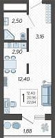 Студия №76, 23.1000 м²