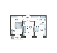 2-комнатная квартира №18, 51.7900 м²