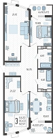3-комнатная квартира №118, 92.5700 м²