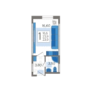 Студия №7, 24.6000 м²