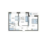 2-комнатная квартира №562, 49.8600 м²