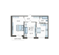 2-комнатная квартира №8, 51.7900 м²