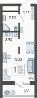 Студия №234, 22.8800 м²